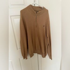 Men's Big and tall Polo v-neck sweater with zipper